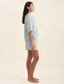 Sabine Seersucker Stripe Boxer PJ Set