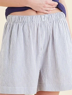 Sabine Seersucker Stripe Boyfriend Short