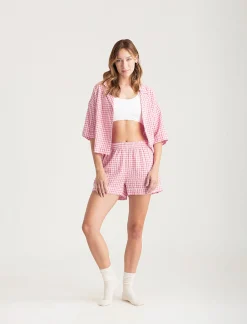 Seersucker Gingham Boxer PJ Set