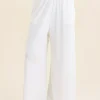 Soft Baby Rib Full Length Wide Leg Pant