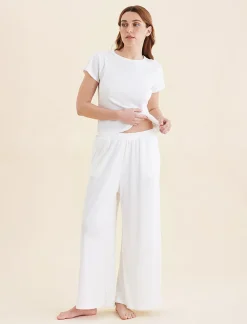 Soft Baby Rib Full Length Wide Leg Pant