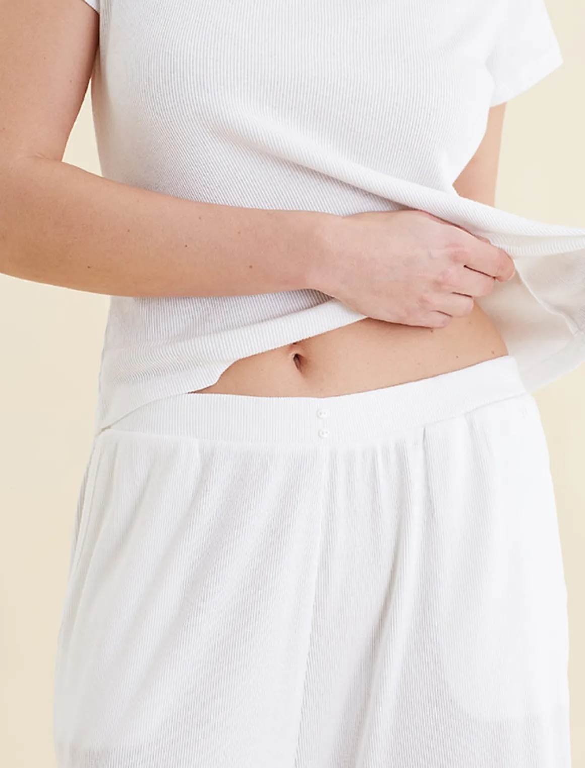 Soft Baby Rib Full Length Wide Leg Pant