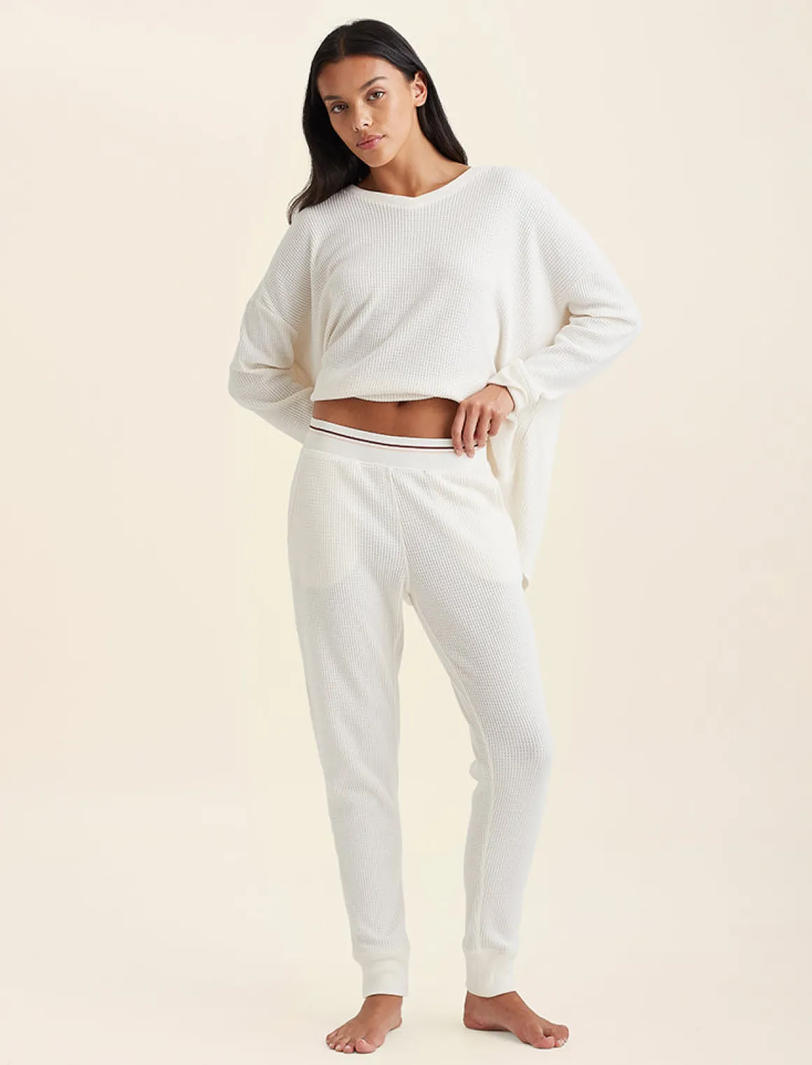 Super Soft Waffle Exposed Elastic Jogger