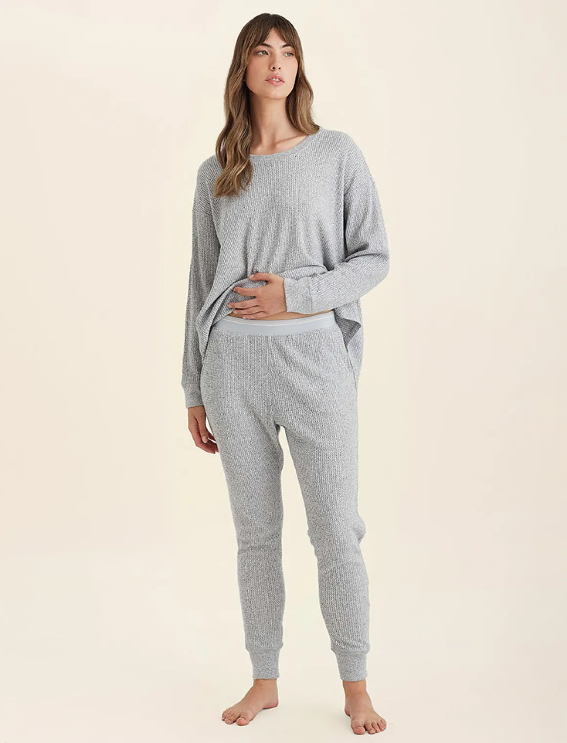 Super Soft Waffle Exposed Elastic Jogger