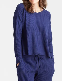 Super Soft Waffle V-Neck Top