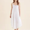Swiss Dot Lace Front Maxi Nightie