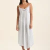Swiss Dot Lace Front Maxi Nightie