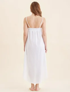 Swiss Dot Lace Front Maxi Nightie