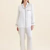 Sylvie Silk Piped Full Length PJ