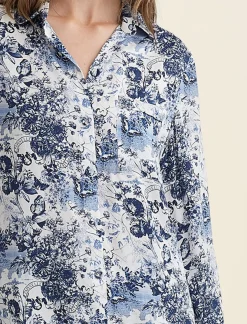 Toile De Jouy Pure Silk Full Length PJ Set