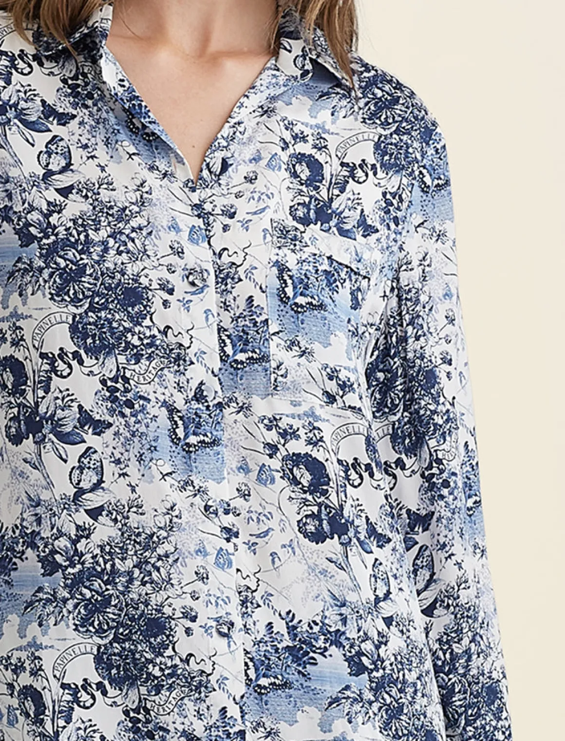 Toile De Jouy Pure Silk Full Length PJ Set