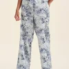 Toile De Jouy Straight Leg Full Length Pant