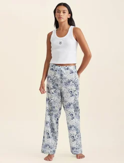 Toile De Jouy Straight Leg Full Length Pant